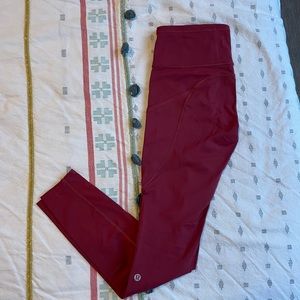 Lulu Lemon Fast and Free Leggings 28” SIZE 6